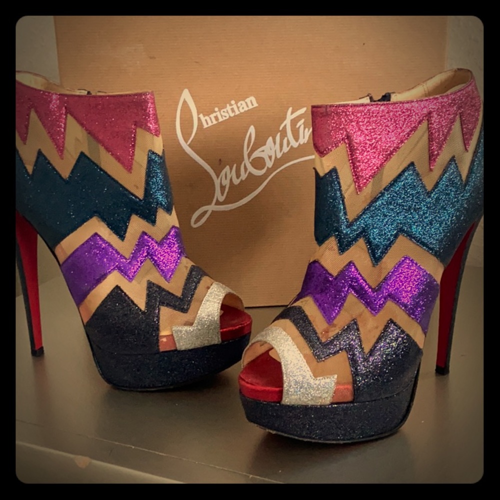 Christian Louboutin Ziggy 150 Glitter Boots